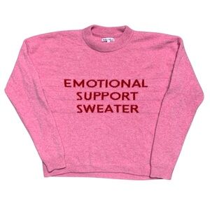 Reformation Emotional Support Sweater Mockneck Sweater Pink/Red Wool Eco